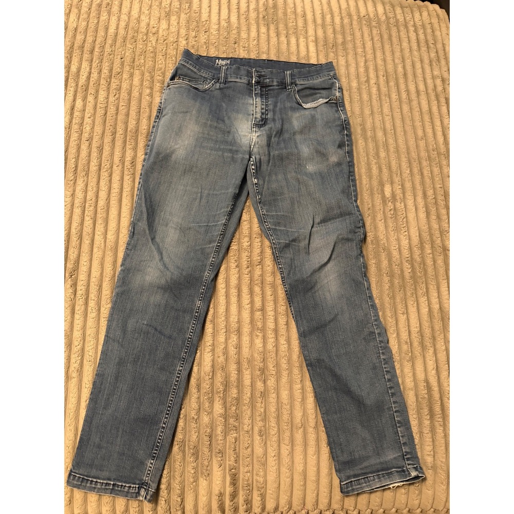 Mugsy Jeans Mens 34x29 Medium Wash Blue Stretch Denim Straight Leg Chicago